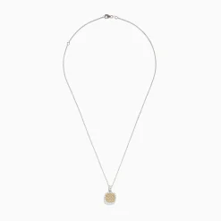 Effy Jewelry Canare 14K Two-Tone Gold Cushion Shaped Cluster Yellow Diamond Pendant | Necklaces & Pendants
