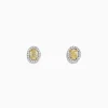 Effy Jewelry Canare 18K Two-Tone Gold Oval Yellow Diamond Stud Earrings, 0.51 TCW | Earrings