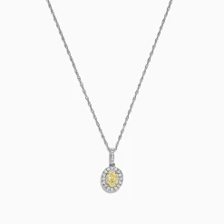 Effy Jewelry Canare 18K Two-Tone Gold Oval Yellow Diamond Pendant, 0.46 TCW | Necklaces & Pendants
