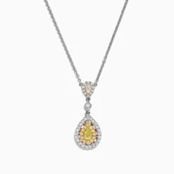 Effy Jewelry Canare 18K Two-Tone Gold Yellow and White Diamond Pendant, 0.74 TCW | Necklaces & Pendants