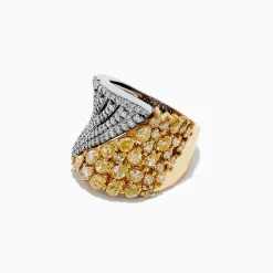 Effy Jewelry Canare 14K Two-Tone Gold Yellow and White Diamond Statement Ring 3.03 TCW | Rings