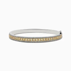 Effy Jewelry Canare 14k White Gold Yellow Diamond Bangle 3.40 TCW | Bracelets