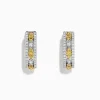 BH Multi Canare 14K White Gold 5/8"Yellow Diamond Hoop Earrings, 0.67 TCW | Earrings
