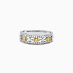 BH Multi Canare 14K White Gold Yellow and White Diamond Ring, 0.42 TCW | Rings