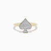 Effy Jewelry Casino 14K Yellow Gold Diamond Spade Suit Ring | Rings