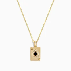Effy Jewelry Casino 14K Yellow Gold Diamond Spade Card Pendant | Necklaces & Pendants