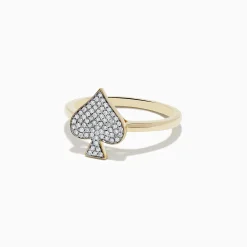 Effy Jewelry Casino 14K Yellow Gold Diamond Spade Suit Ring | Rings