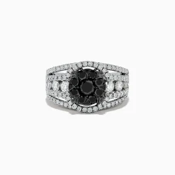 Effy Jewelry Caviar 14K White Gold White and Black Diamond Ring | Rings