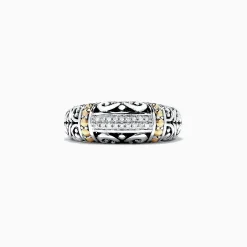 Effy Jewelry 925 Classic Silver u0026 Gold Diamond Ring, .07 TCW | Rings