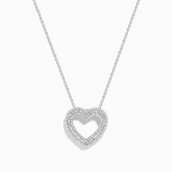 Effy Jewelry Classique 14K White Gold Diamond Heart Pendant | Necklaces & Pendants