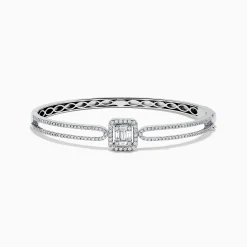 BH Multi Classique 14K White Gold Diamond Bangle 0.93 TCW | Bracelets