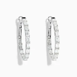 Effy Jewelry Classique 14K White Gold Diamond Hoop Earrings | Earrings