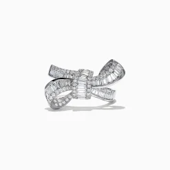 BH Classique 14K White Gold Diamond Bow Ring, 1.08 TCW | Rings