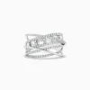 BH Multi Classique 14K White Gold Diamond Cross Over Ring | Rings