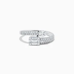 Effy Jewelry Classique 14K White Gold Diamond Bypass Ring 0.65 TCW | Rings