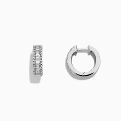 Effy Jewelry Classique 14K White Gold 1/2"Diamond Hoop Earrings 0.55 TCW | Earrings