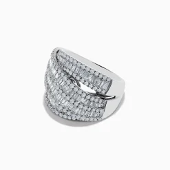 Effy Jewelry Classique 14K White Gold Diamond Crossover Ring | Rings