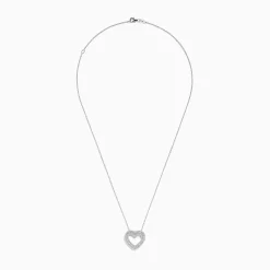 Effy Jewelry Classique 14K White Gold Diamond Heart Pendant | Necklaces & Pendants