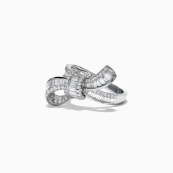 BH Classique 14K White Gold Diamond Bow Ring, 1.08 TCW | Rings