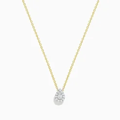 Effy Jewelry D'Oro 14 Karat Yellow Gold Pave Diamond Pear Shape Pendant | Necklaces & Pendants