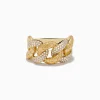 Effy Jewelry D'Oro 14K Brushed Gold Yellow Gold Interlocking Diamond Ring | Rings