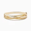 Effy Jewelry D'Oro 14K Brushed Yellow Gold Diamond Crossover Bangle 1.10 TCW | Bracelets