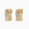 Effy Jewelry D'Oro 14K Brushed Yellow Gold 3/4" Diamond French Clip Earring | Earrings