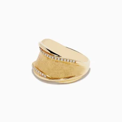 Effy Jewelry D'Oro 14K Brushed Yellow Gold Diamond Accented Ring | Rings