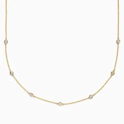 Effy Jewelry D'Oro 14K Gold Diamond Station Necklace and Bracelet Set 0.59 TCW | Necklaces & Pendants