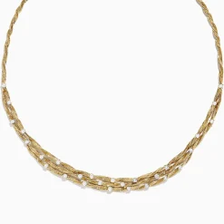 Effy Jewelry D'Oro 14K Textured Yellow Gold Diamond Collar Necklace, 1.68 TCW | Necklaces & Pendants