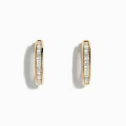 Effy Jewelry D'oro 14K Yellow Gold 5/8" Diamond Hoop Earrings 0.47 TCW | Earrings
