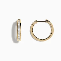 Effy Jewelry D'oro 14K Yellow Gold 5/8" Diamond Hoop Earrings 0.47 TCW | Earrings