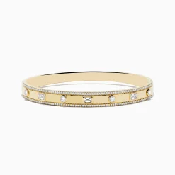 Effy Jewelry D'Oro 14K Yellow Gold Bezel Set Diamond Bangle 1.72 TCW | Bracelets
