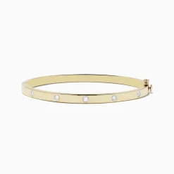 Effy Jewelry D'Oro 14k Yellow Gold Bezel Set Diamond Bangle 0.35 TCW | Bracelets