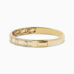 Effy Jewelry D'Oro 14K Yellow Gold Bezel Set Diamond Bangle 1.72 TCW | Bracelets