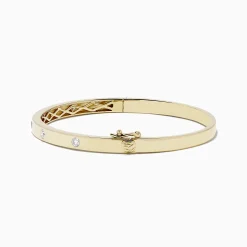 Effy Jewelry D'Oro 14k Yellow Gold Bezel Set Diamond Bangle 0.35 TCW | Bracelets