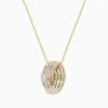 Effy Jewelry D'oro 14K Yellow Gold Diamond Crossover Pendant 1.03 TCW | Necklaces & Pendants