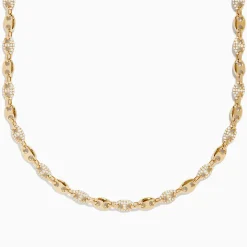 Effy Jewelry D'oro 14K Yellow Gold Diamond Anchor Chain Necklace 3.04 TCW | Necklaces & Pendants
