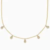 Effy Jewelry D'oro 14K Yellow Gold Diamond Rain Drop Station Necklace 0.49 TCW | Necklaces & Pendants