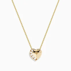 Effy Jewelry D'Oro 14K Yellow Gold Diamond Heart Pendant | Necklaces & Pendants