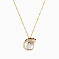 Effy Jewelry D'Oro 14K Yellow Gold Diamond Spiral Pendant | Necklaces & Pendants