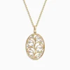 Effy Jewelry D'Oro 14K Yellow Gold Diamond Vine Pendant, 0.15 TCW | Necklaces & Pendants
