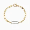 BH Multi D'oro 14K Yellow Gold Diamond Paperclip Bracelet 0.16 TCW | Bracelets