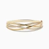 Effy Jewelry D'oro 14K Yellow Gold Diamond Crossover Bangle | Bracelets