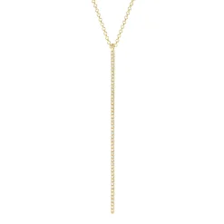 Effy Jewelry D'Oro 14K Yellow Gold Diamond Vertical Pendant, 0.14 TCW | Necklaces & Pendants