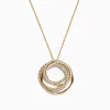 Effy Jewelry D'Oro 14K Yellow Gold Diamond Crossover Circles Pendant, 0.41 TCW | Necklaces & Pendants