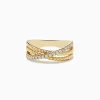 BH Multi D'oro 14K Yellow Gold Diamond Crossover Ring | Rings