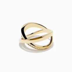 Effy Jewelry D'Oro 14K Yellow Gold Diamond Criss Cross Ring | Rings
