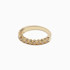 Effy Jewelry D'oro 14K Yellow Gold Geometric Diamond Band 0.19 TCW | Rings