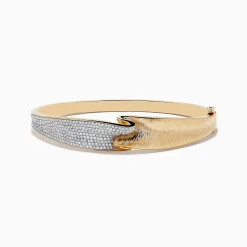 Effy Jewelry D'Oro 14k Yellow Gold Pave Diamond Bangle | Bracelets